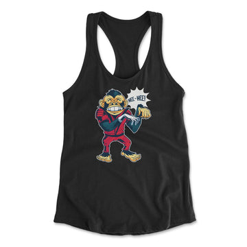 Dancing Monkey Jackson Womens Racerback Tank in Black color